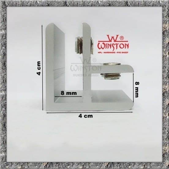 Ambalan Bracket Penjepit Kaca L Siku Penjepit Kaca Jepit Kaca 2 Sudut winston surabaya