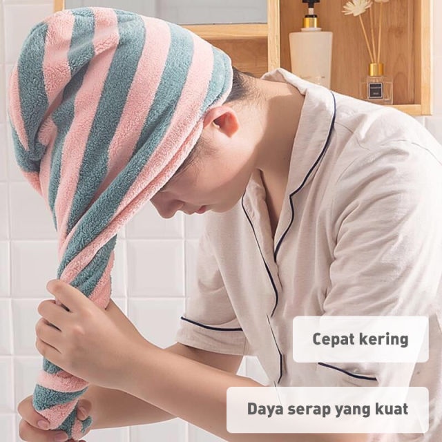 Handuk pengering rambut IMPORT/MAGIC SHOWER CAP/ hair drying cap magic handuk rambut MERESAP/HANDUK KERAMAS