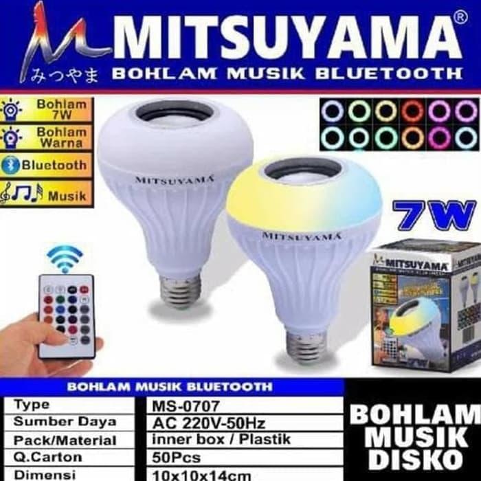 Mitsuyama Bolham Music Bluetooth Ms-0707 Speaker Play Musik Lampu Disco Dengan Pengaturan Remote