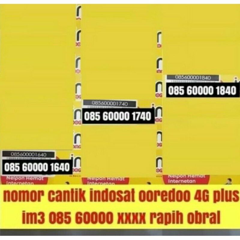 No Cantik Kartu Perdana IM3 Indosat Ooredo 4g - Kartu Im3