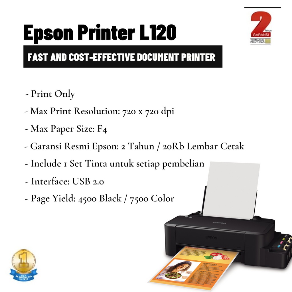 Epson L121 - Print Only Inktank - L series