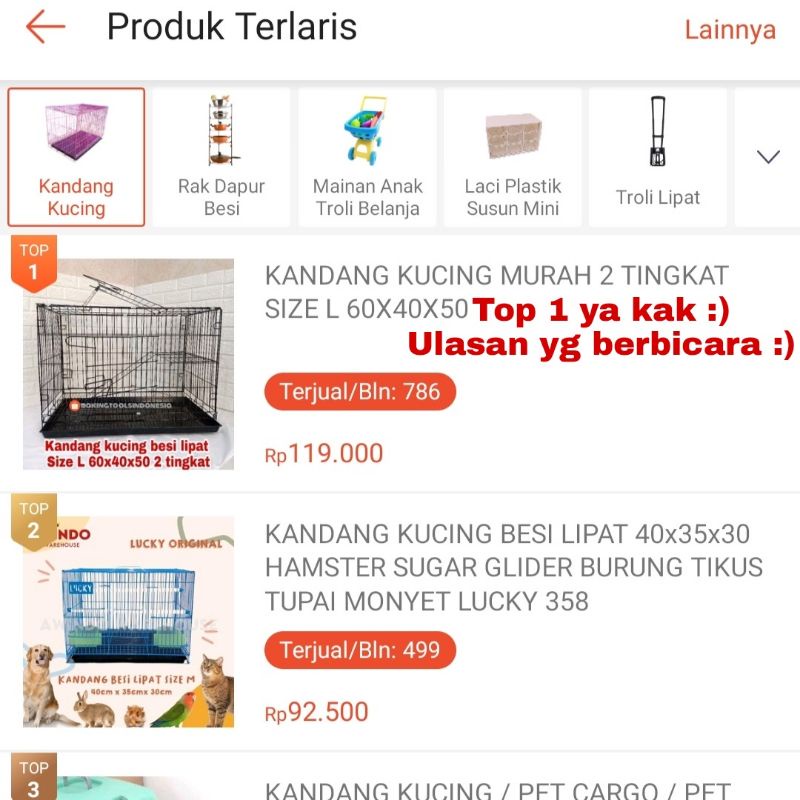 KANDANG KUCING SIZE L (60X40) HIGH QUALITY