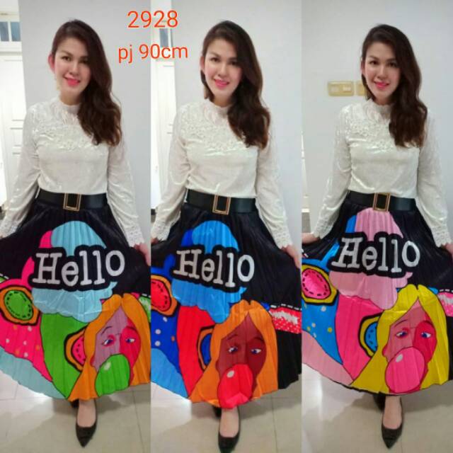 Rok Satin Panjang Premium Import 2928 Hello#