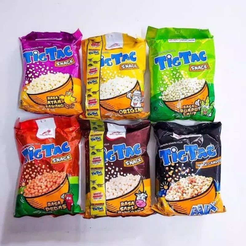 

Tic Tac Snack pilus 80g. rumput laut,original,sapi panggang,pedas,mix & rasa ayam bawang.