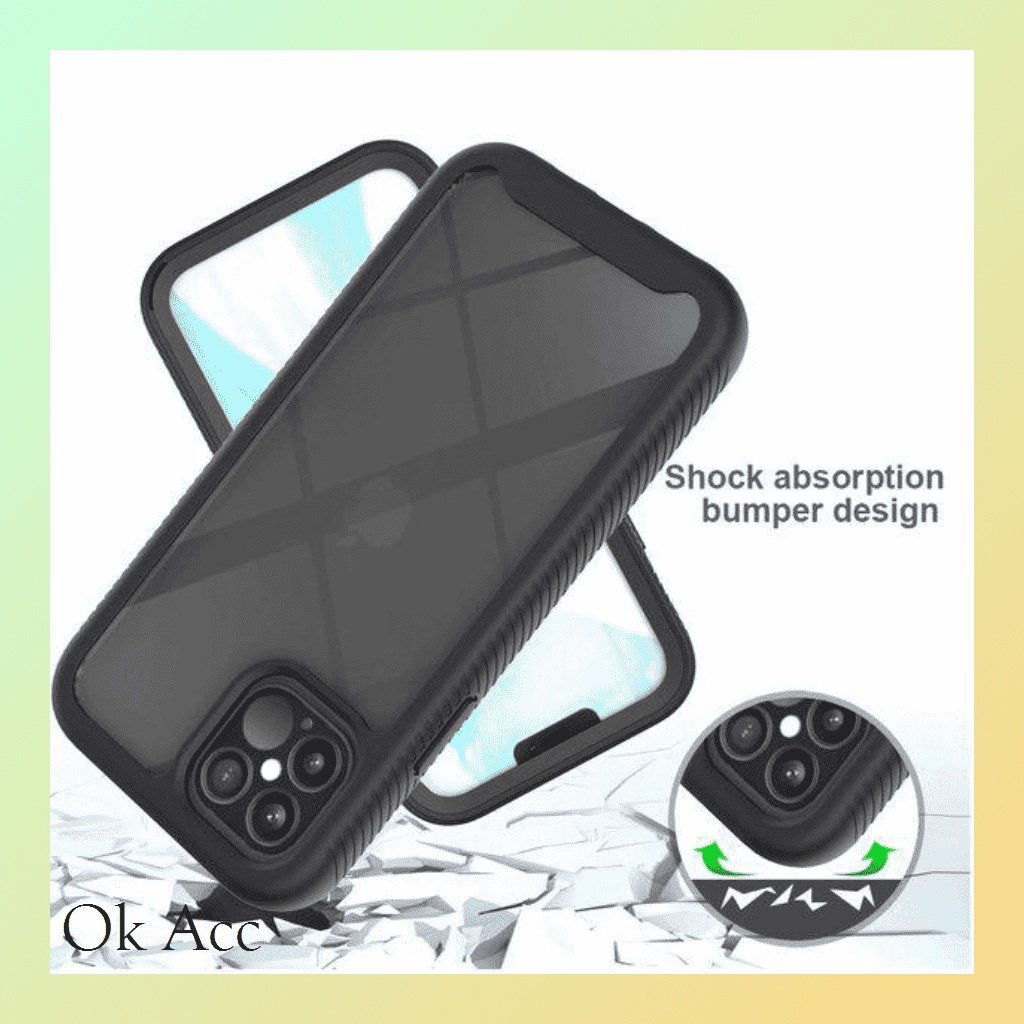 Aero Bumper case double cover Iphone 7 8 7+ 8+ Plus SE X Xs Xr Max 11 12 Pro Max FH17