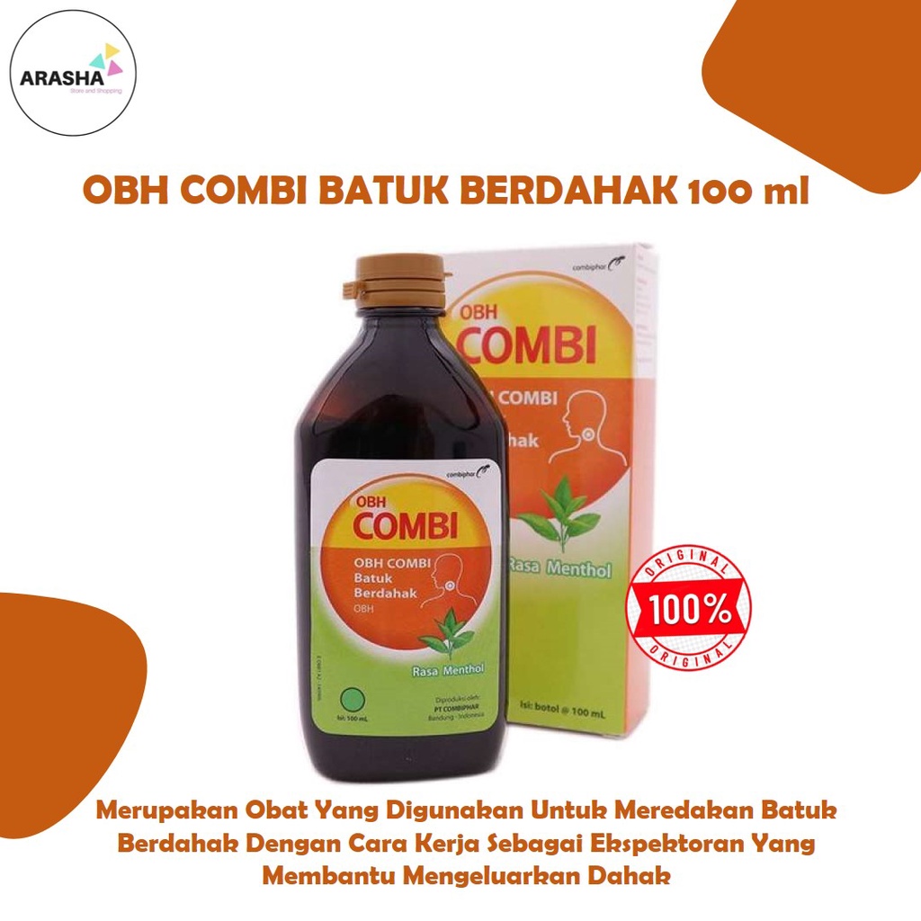 Jual OBH COMBI Batuk Berdahak Menthol Sirup 100 Ml/Obat Batuk/Batuk ...