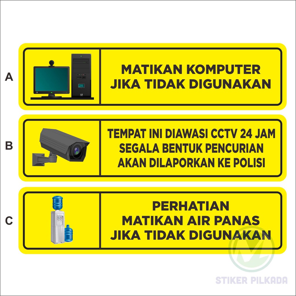 

STIKER VINYL KOMPUTER, DISPENSER, CCTV ( DIJUAL SATUAN )