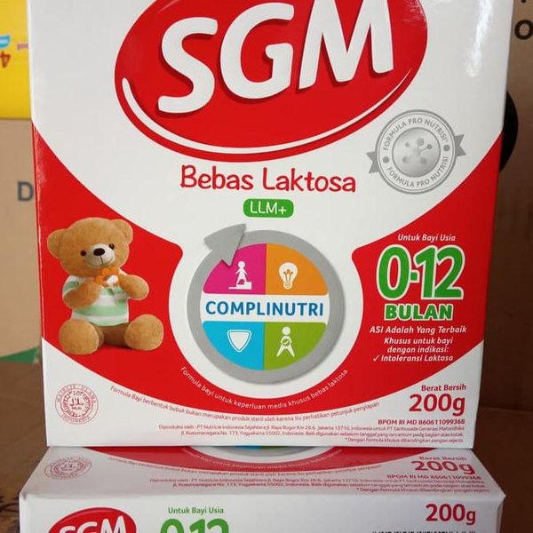 SGM LLM BEBAS LACTOSA 200 GR 0-12 BULAN Susu Formula Bebas Lactosa Untuk Bayi