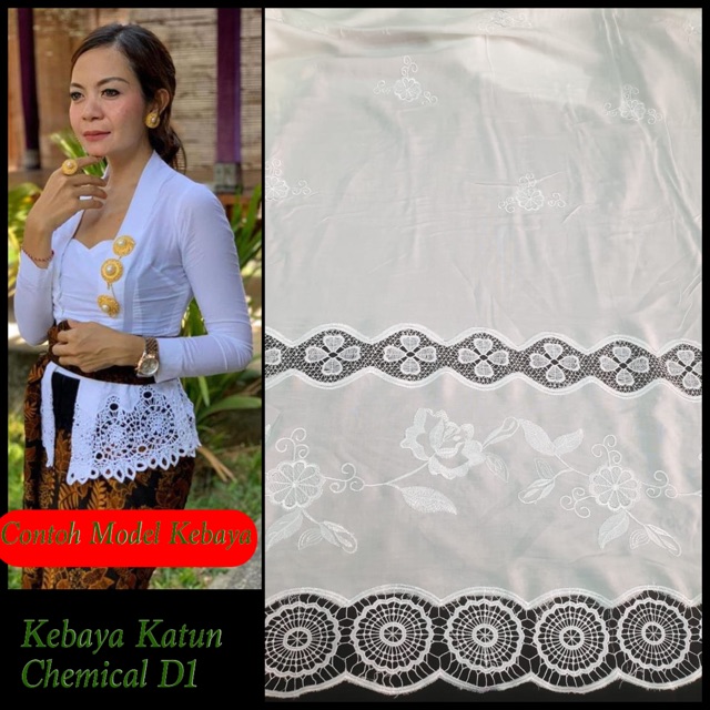 Kebaya Katun Chemical Putih