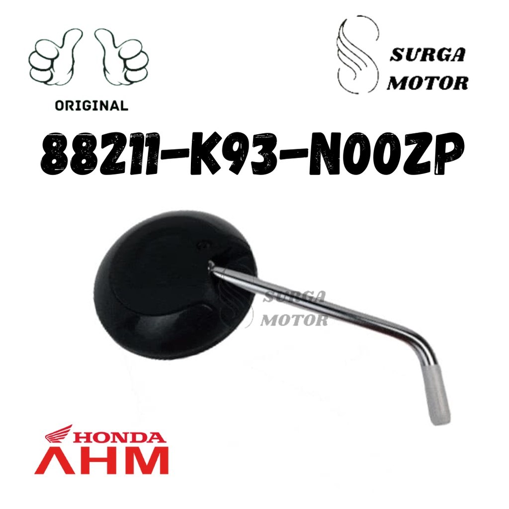 Kaca Spion Hitam Platinum  Kanan atau Kiri Scoopy eSP LED K2F 2021 2022 Sepion Black Metalic Metalik
