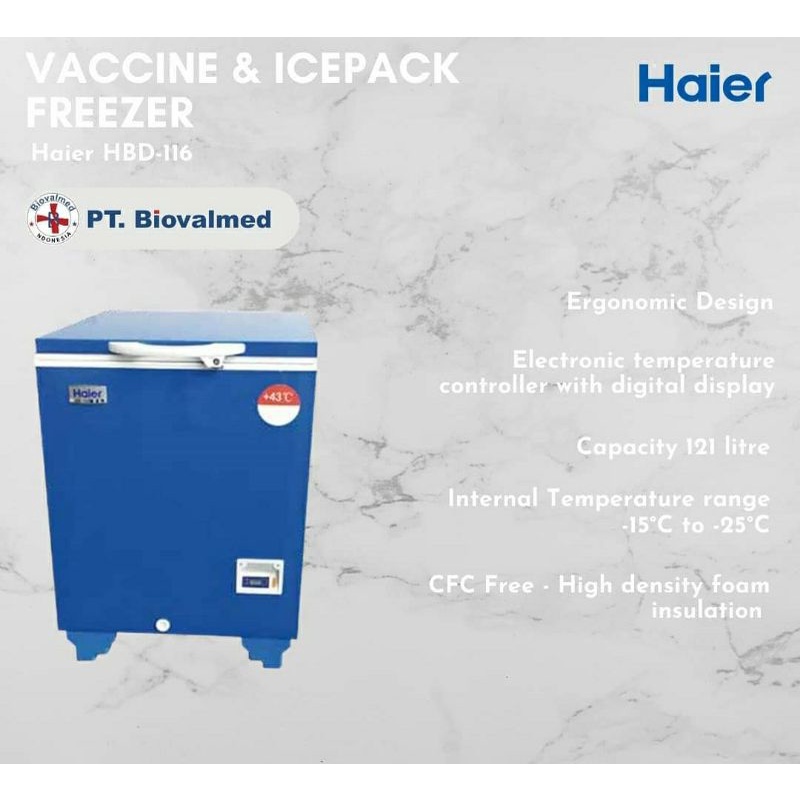 HAIER MEDICAL ICE LINED REFRIGERATOR VACCINE & ICEPACK FREEZER (kulkas vaksin)