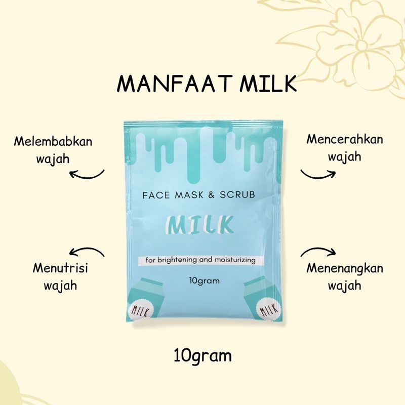 Masker Wajah Organik Oat Facemask &amp; Scrub 10 Gr