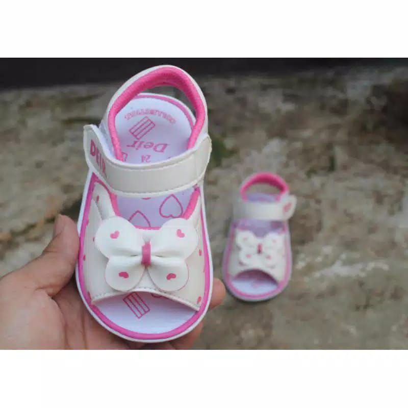 S08 sendal sepatu anak perempuan murah model bunga empuk usia 1 2 3 tahun size 22-25 empuk slip on