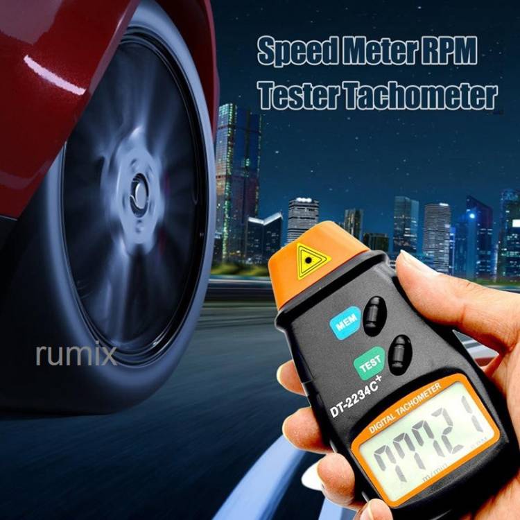 Tachometer LCD Digital Laser Photo RPM Meter Alat Pengukur Kecepatan Putaran Uk DT-2234C+  DT2234Cur