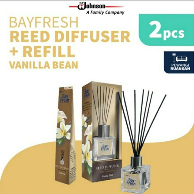Bay Fresh Reed Diffuser Vanila Bean Pengharum Ruangan & Refill Paket