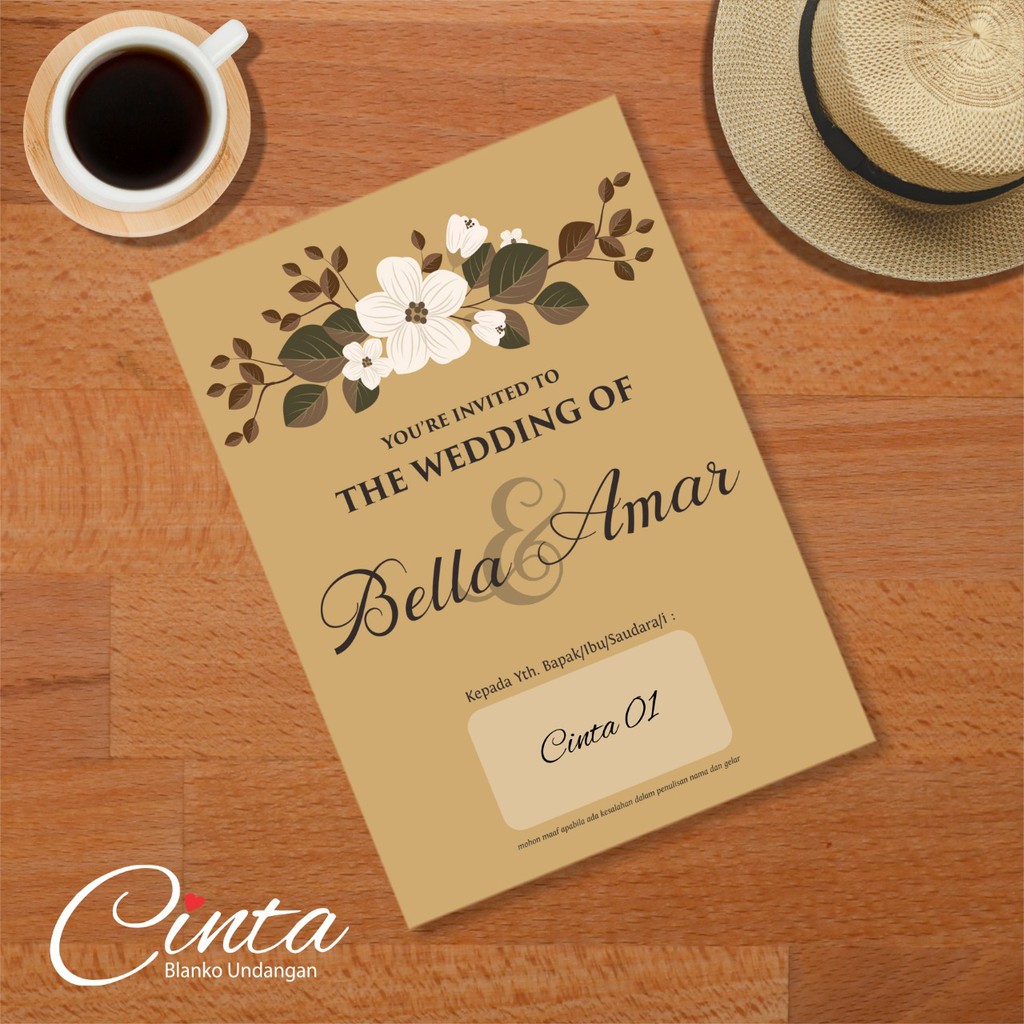 UNDANGAN PERNIKAHAN RUSTIC ELEGAN - BLANGKO UNDANGAN CINTA 01