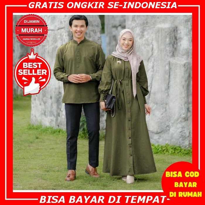 Gamis Couple Fathan Fauzia By Silmi/Gamis Dewasa/Gamis Premium Keluarga Baju Lebaran Kekinian Gamis 
