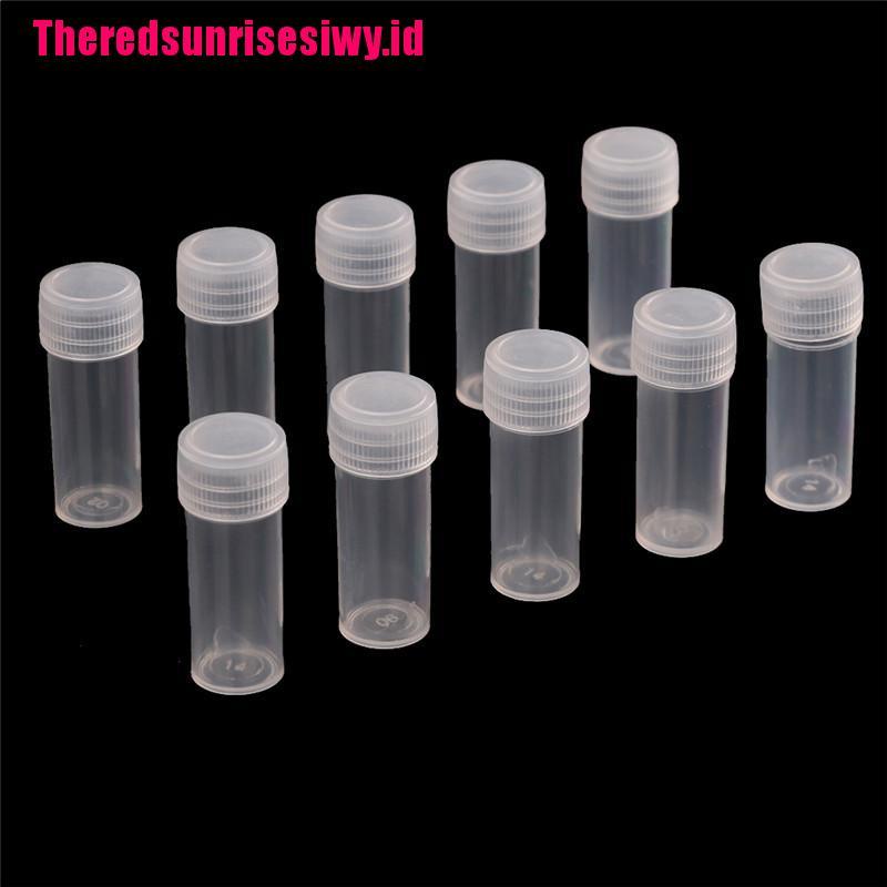 10pcs Botol Tabung Reaksi Bahan Plastik Ukuran 5ml