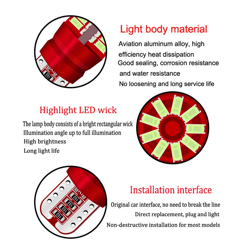 Lampu T10 LED 57 Mata CANBUS EXTRA Bright Senja Mundur Mobil Motor SUPER TERANG