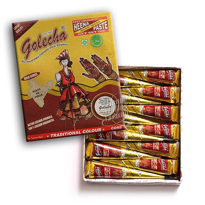 

GROSIR Henna Golecha GOLD Series isi 12pc