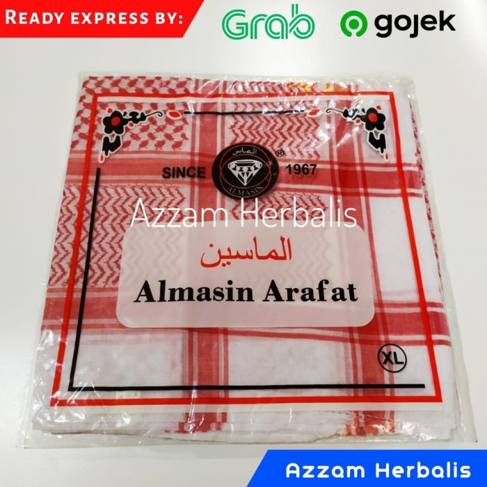 Sorban SORBAN ALMAS ARAFAT MERAH PUTIH - SORBAN ARAB MERAH PUTIH(Q0L4) Sorban Polos Sorban Panjang S