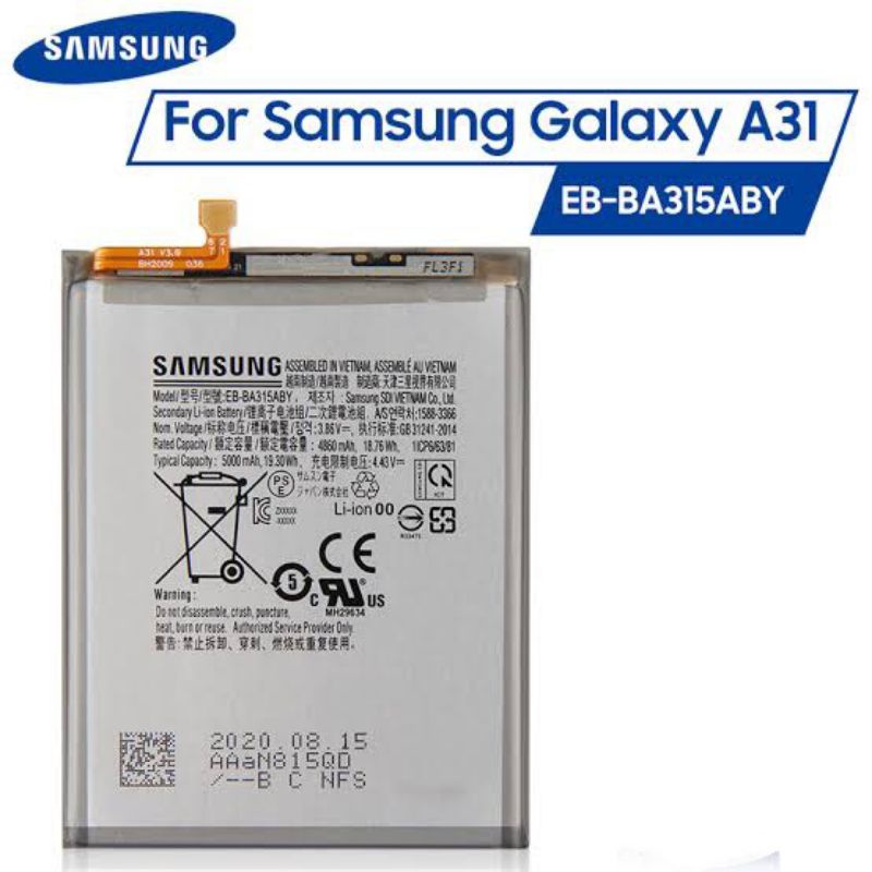 BATTERY BATERAI BATRE SAMSUNG A31 (EB-BA315ABY) ORIGINAL