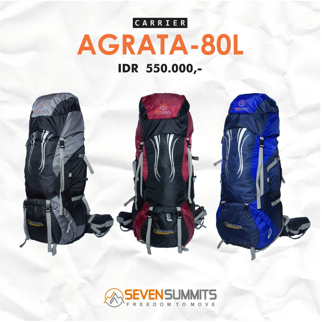 Carrier Sevent Summits Agrata 80L / Tas Punggung / Tas Gunung Original Sevent  Summits