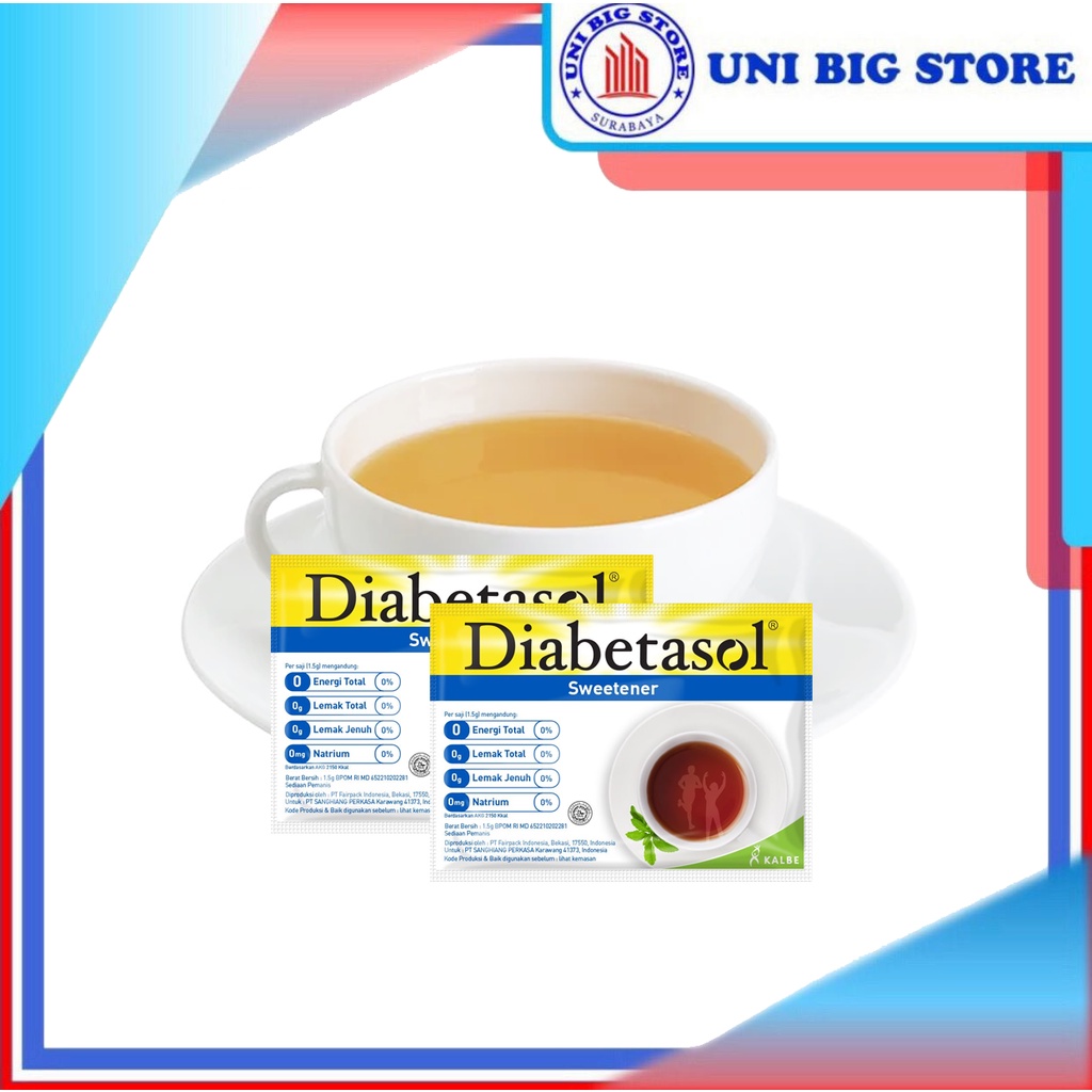 

Diabetasol Sweetener 1 Sachet ECER Zero Cal Gula Rendah Kalori diabtx
