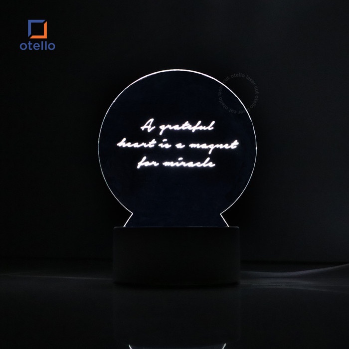 Custom Acrylic Night Lamp Quotes Words Lampu Tidur LED Hias Aesthetic Engraving Hadiah Kado Sahabat