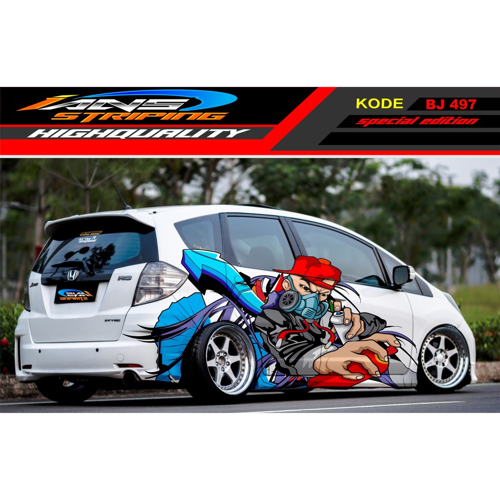 STICKER VARIASI MOBIL HONDA BRIO AGYA JAZZ AVANZA YARIS / DECAL STICKER MOBIL JAZZ / STIKER MOBIL