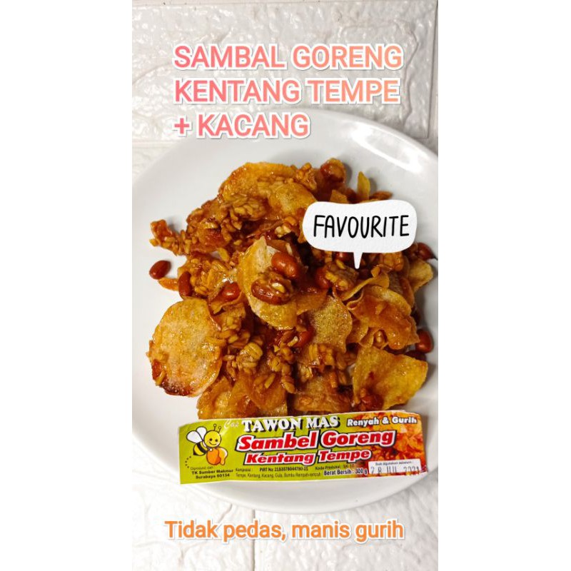 Stok baru...Sambel goreng kentang kering kentang Tawon mas ED 25 Okt 2023 dan sambal goreng kentang tempe tawon mas tidak pedas dan sambal goreng kentang pedas kentang kacang teri