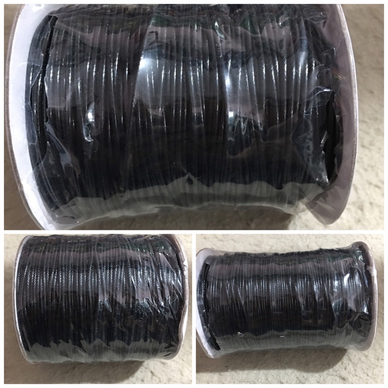 Tali Kulit Korea Hitam Per Roll 1mm 1,5mm 2mm