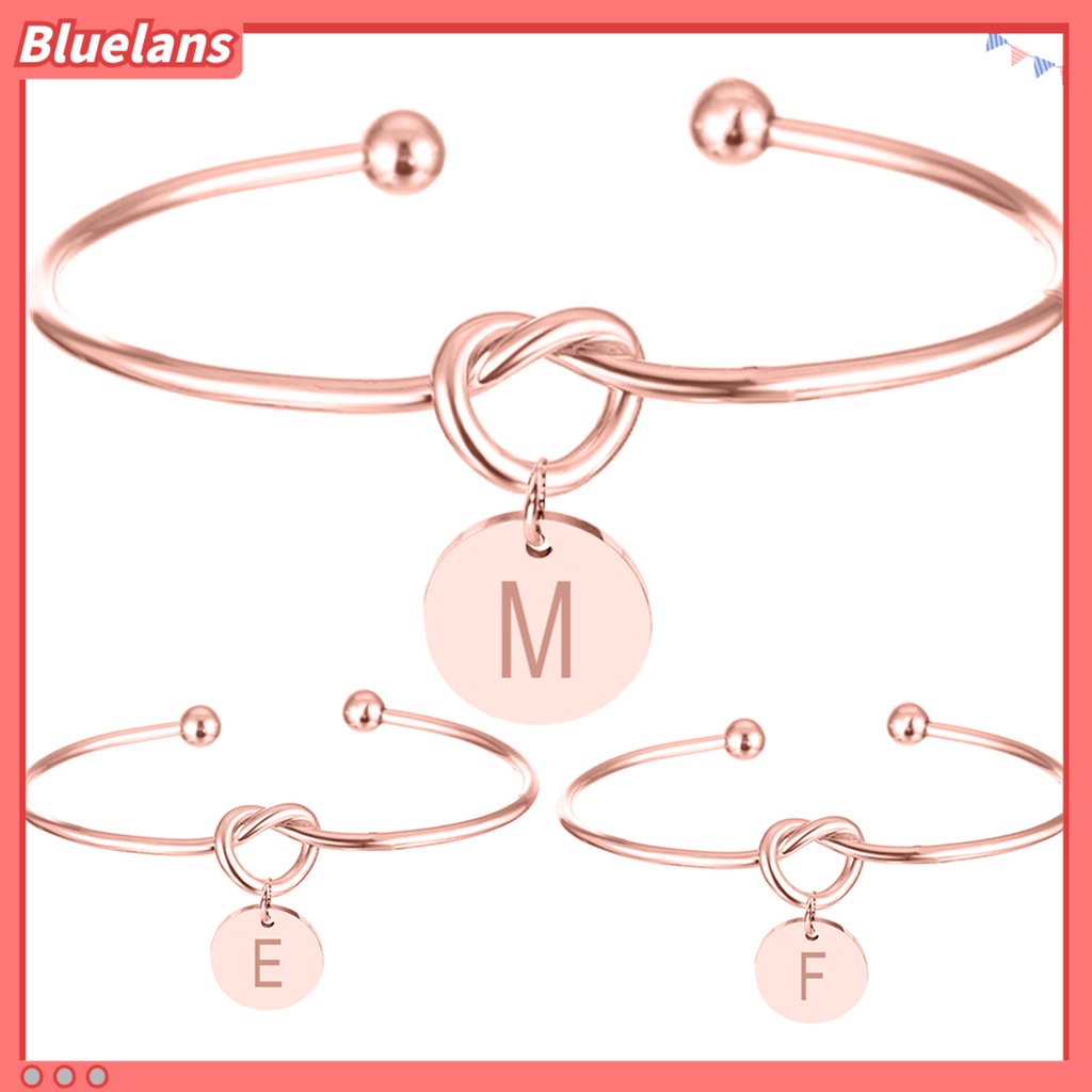 Bluelans Bracelet Knotted Heart Fashionable Alloy A-M Letter Carved Bracelet