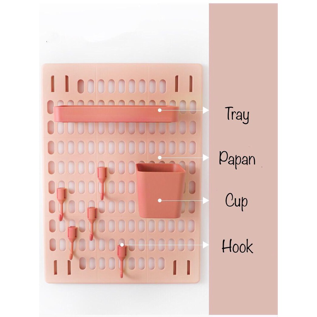 Rak Dinding Plastik Kombinasi Organiser