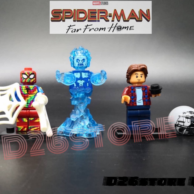 Mainan Lego Mini Figure SpiderMan Far From Home set Spider Man Rainbow Suit Hydro Man Ned