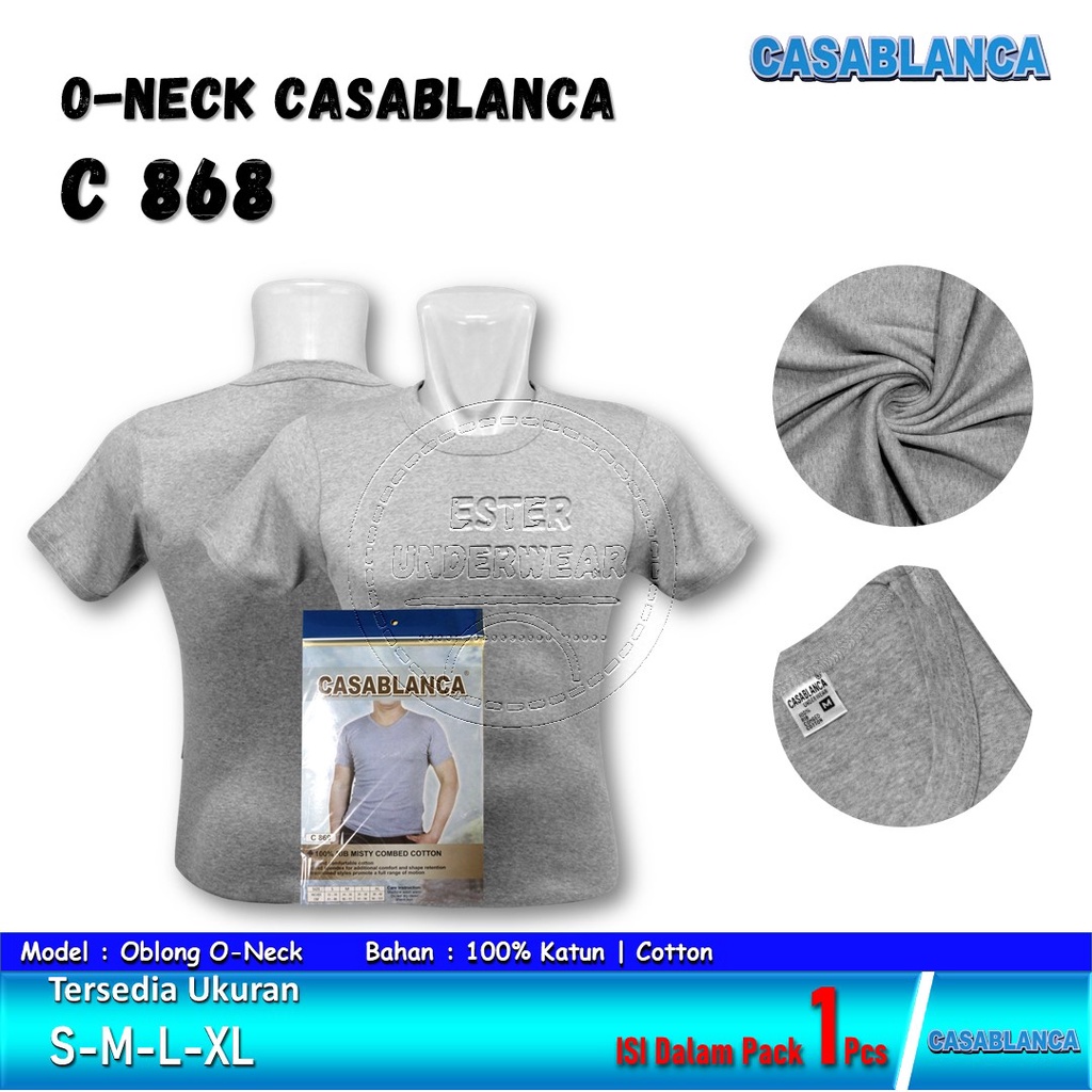 CASABLANCA Kaos Oblong Pria Dewasa R-neck C 868 Isi-1