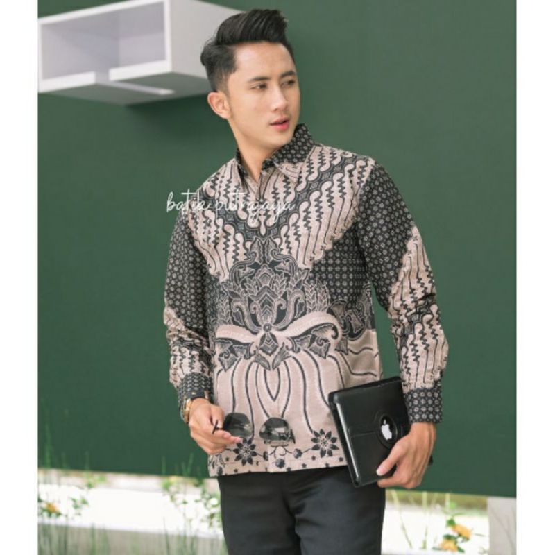 GURDO BARU Baju Batik Pria Lengan Panjang Premium Furing Modern Kasual Formal Kemeja Cowok Asli solo Purworejo Acara Kerja