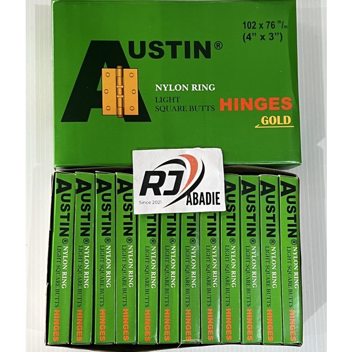 [12SET] Engsel Pintu Jendela Nylon Nilon Kuning Gold Plated AUSTIN 4&quot;