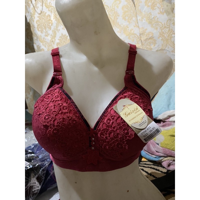 Bh tanpa kawat / bra jumbo tanpa kawat motif renda size jumbo