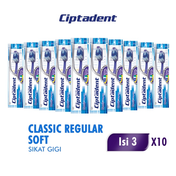 Ciptadent Sikat Gigi Classic Regular Soft x10