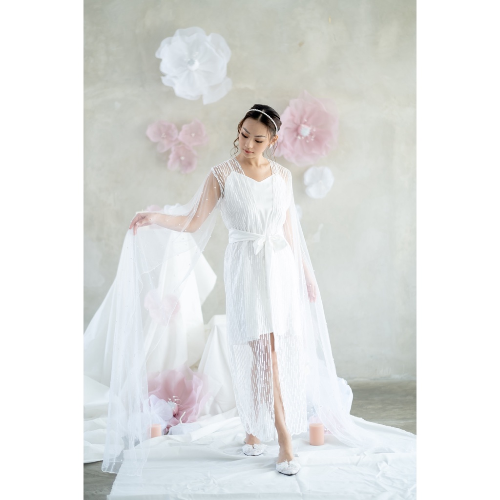 Belle Robe- FAE Collection- Kimono Pengantin Robe Bride Premium Brokat Wedding Robe