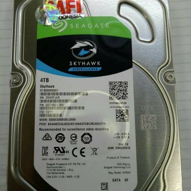 Seagate Skyhawk HDD Surveillance for CCTV Camera 4TB