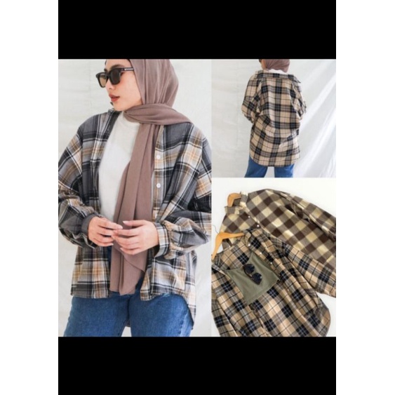KIMBERLY PREMIUM KEMAJA FLANEL OVERSIZE//KEMEJA FLANEL WANITA
