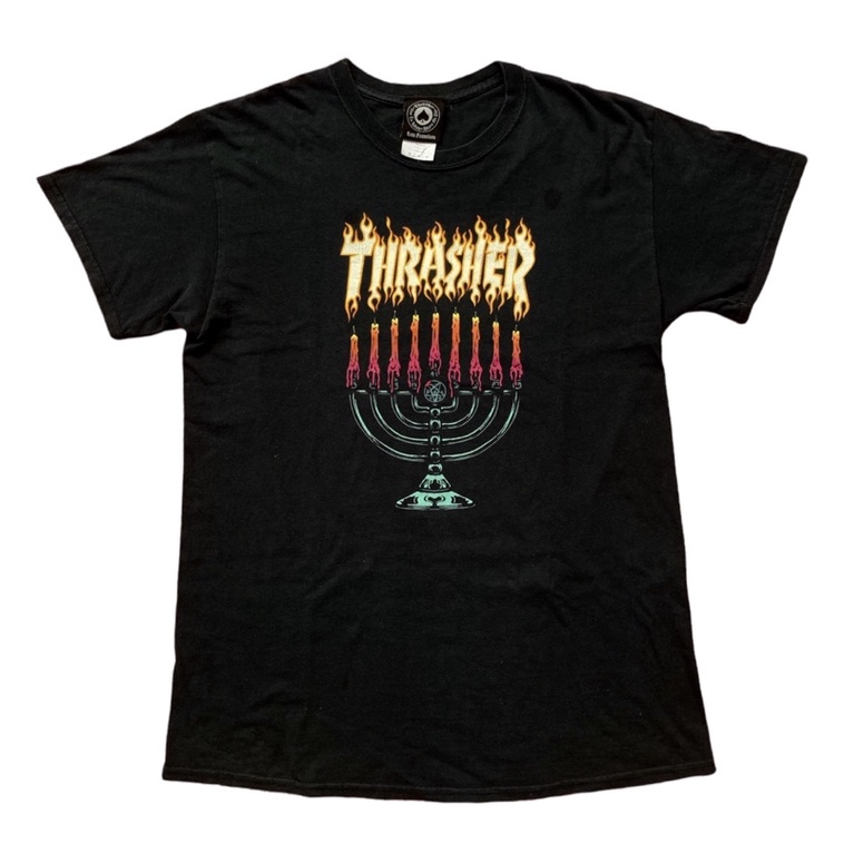 thrasher menorah candle tee