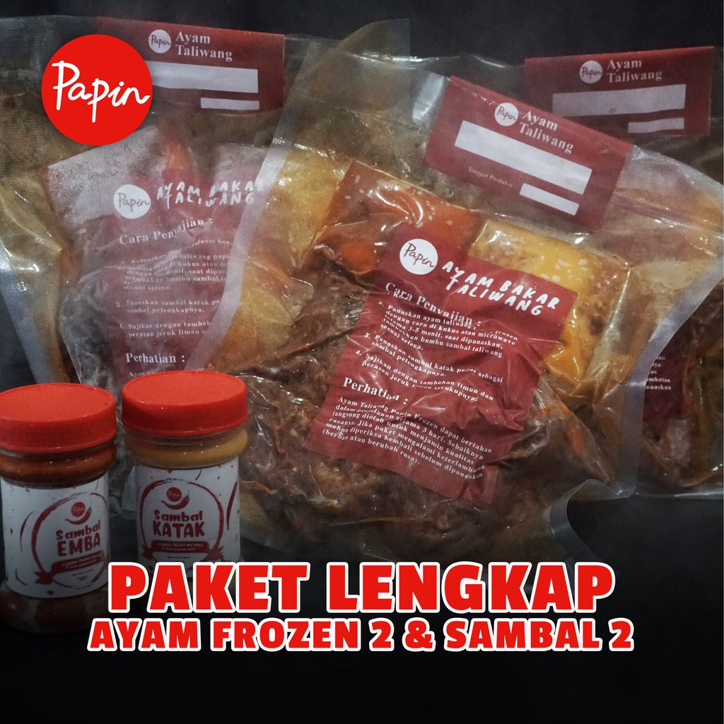 

PAKET HEMAT! 2 Ayam Bakar Taliwang Asli Frozen Pack (Ayam Kampung) + 2 Sambal Botol Taliwang