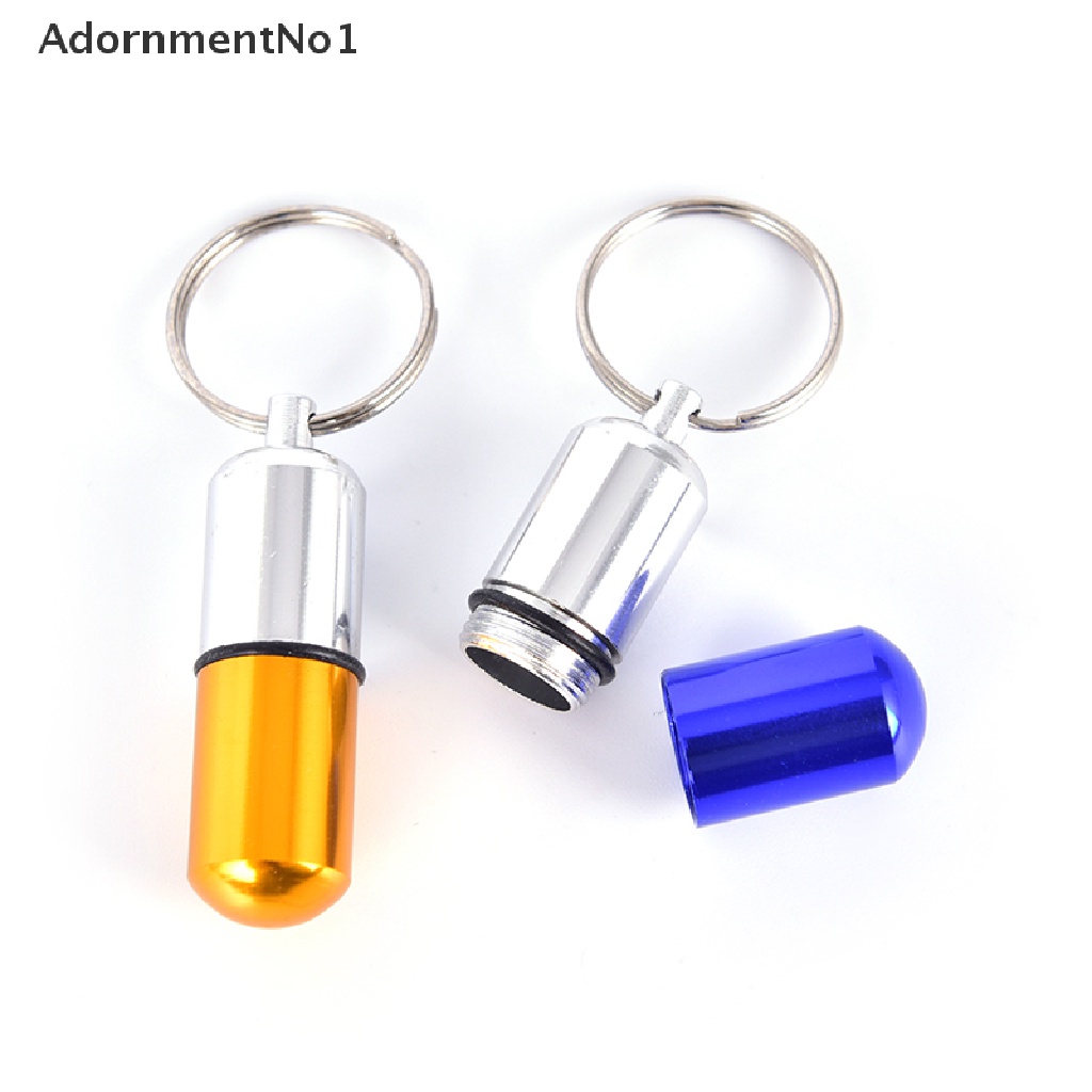 (AdornmentNo1) Gantungan Kunci Botol Kontainer Obat Mini Bahan Metal Anti Air