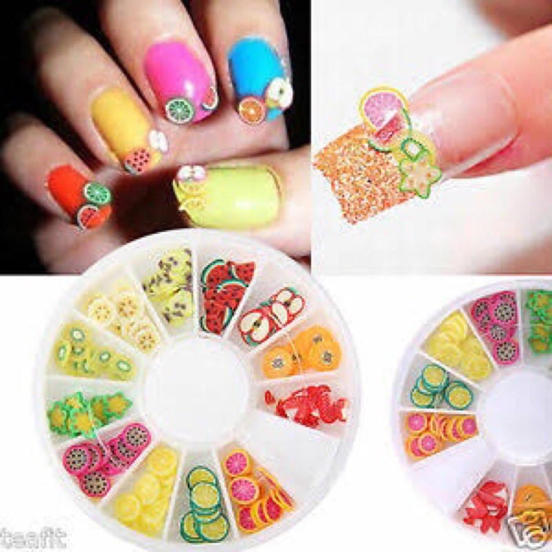 FIMO nail wheel acc nailart buah buahan fruit fimo hiasan nailart