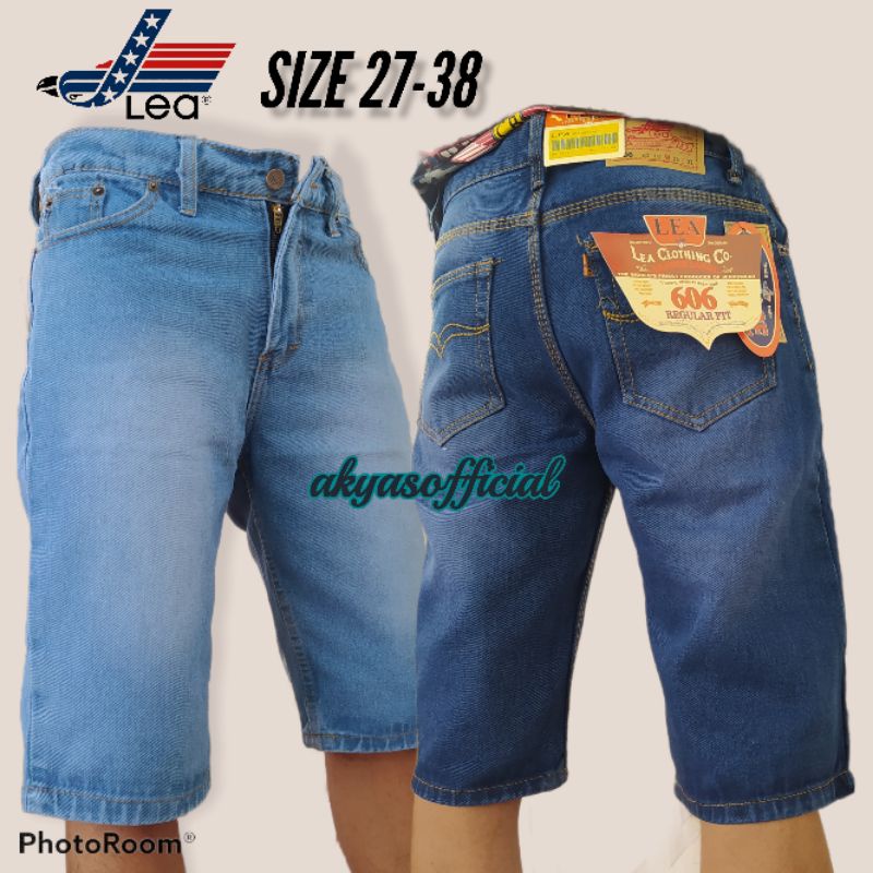 celana pendek jeans pria LEA 606 size 27-38
