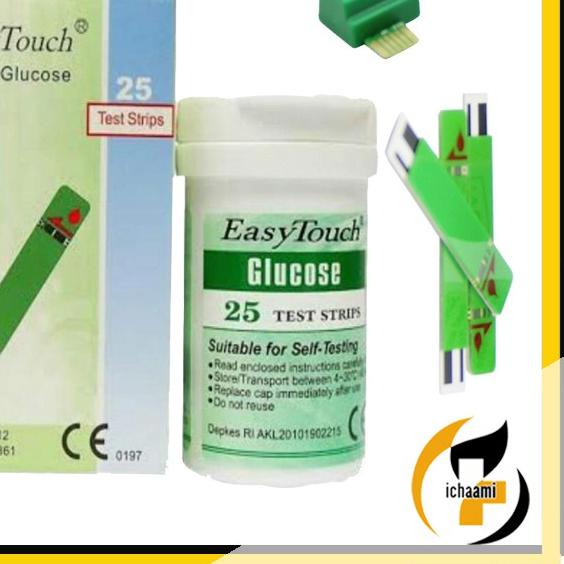 ➬ Strip Alat Cek dan Tes Gula Darah Stik Easy Touch GCU 3 in 1 Refil Blood Glucose isi 10 dan 25 ♚