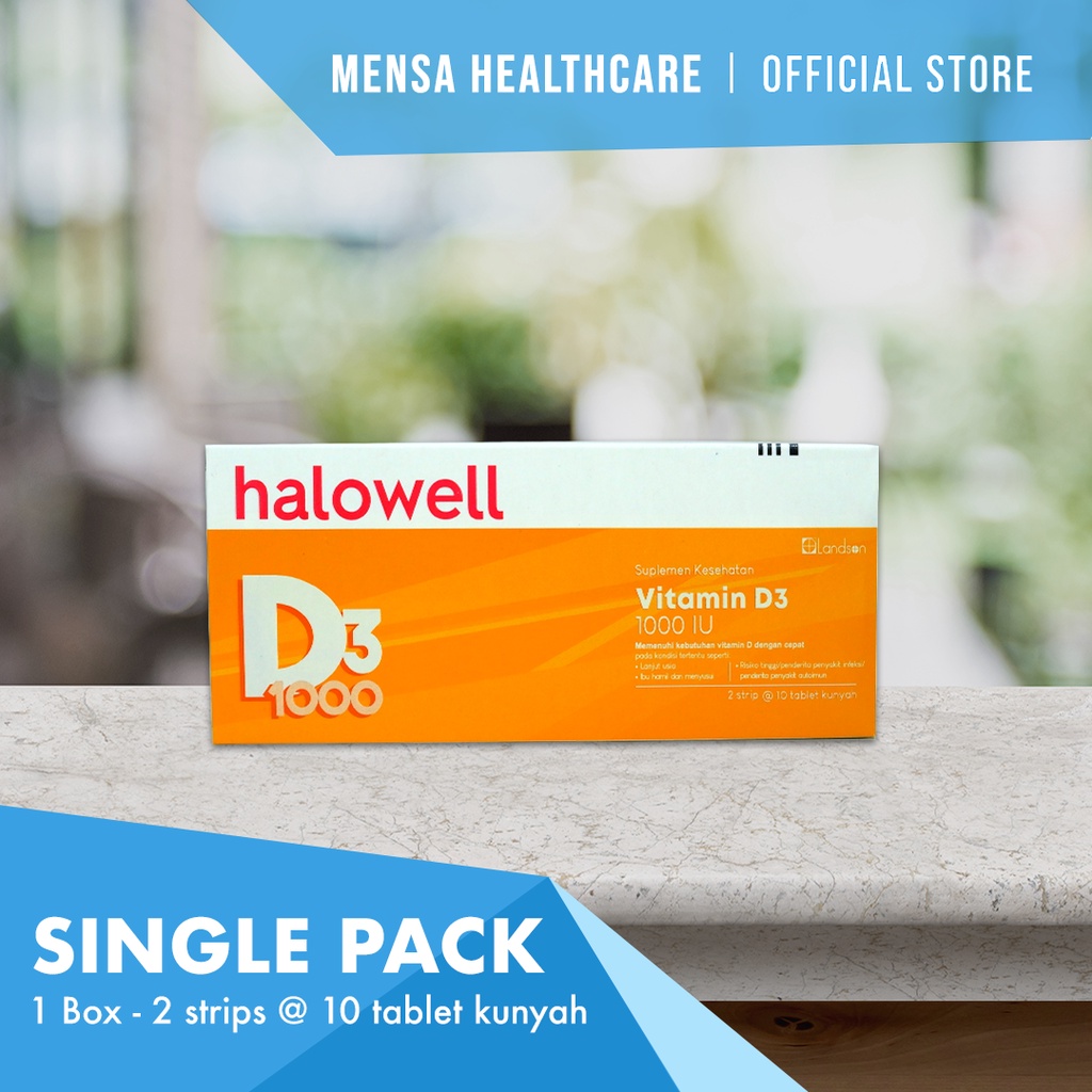 [Bundle Hemat] Halowell Vitamin D3 1000 IU (Suplemen Kesehatan / Daya Tahan Tubuh / VitaminD / Vitamin Tulang dan Gigi / Imunitas / Vit D3)